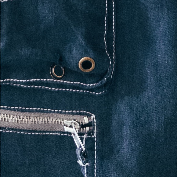 BOGO++ PETE & GRETA by JOHNNY WAS NAVY LINEN CARGO SKIRT - Picture 5 of 5